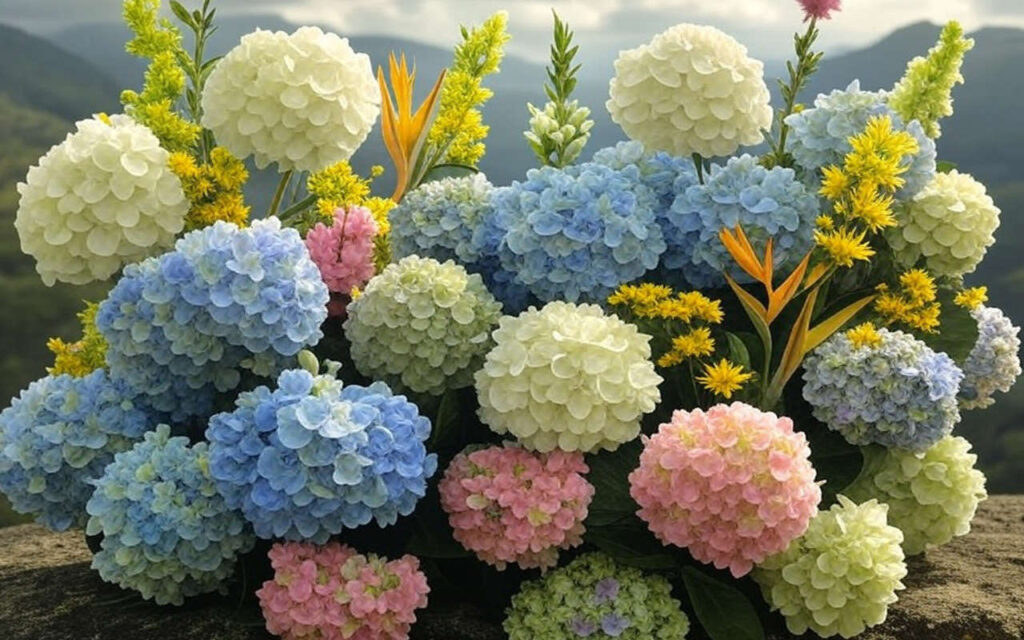 Multicolor Hydrangea Bouquet Multicolor Hydrangea Bouquet